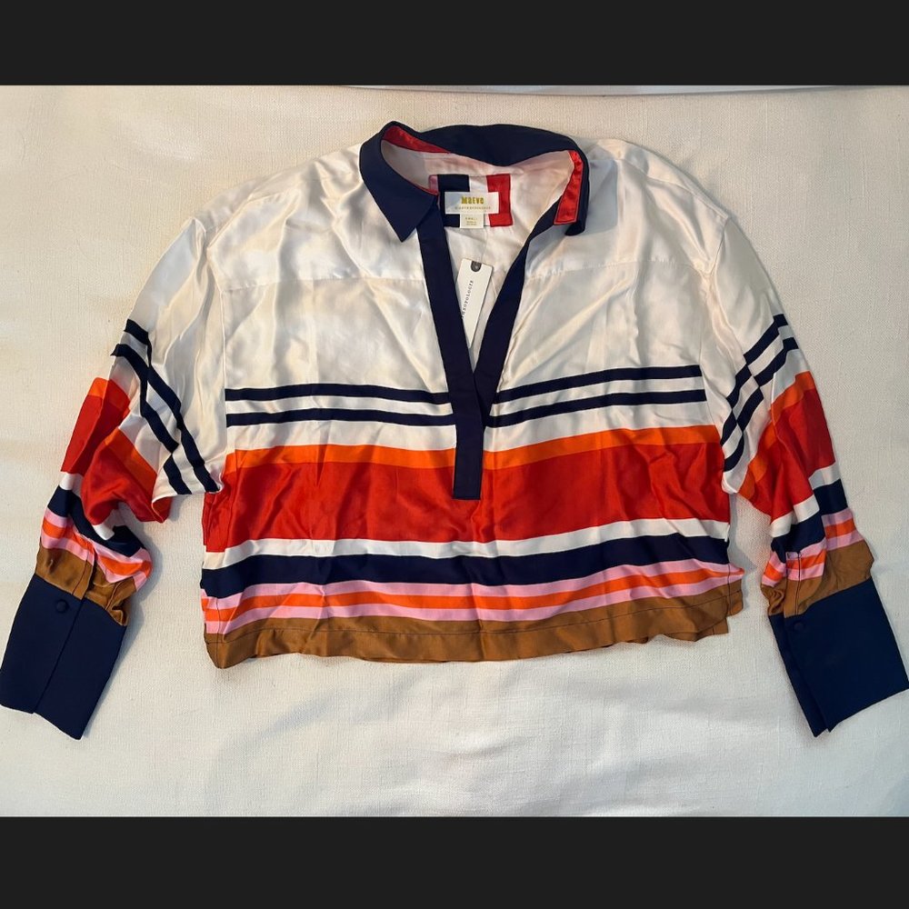 Maeve polo striped Blouse